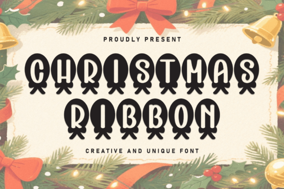 Christmas Ribbon: A Handcrafted Font for Joyful Designs
